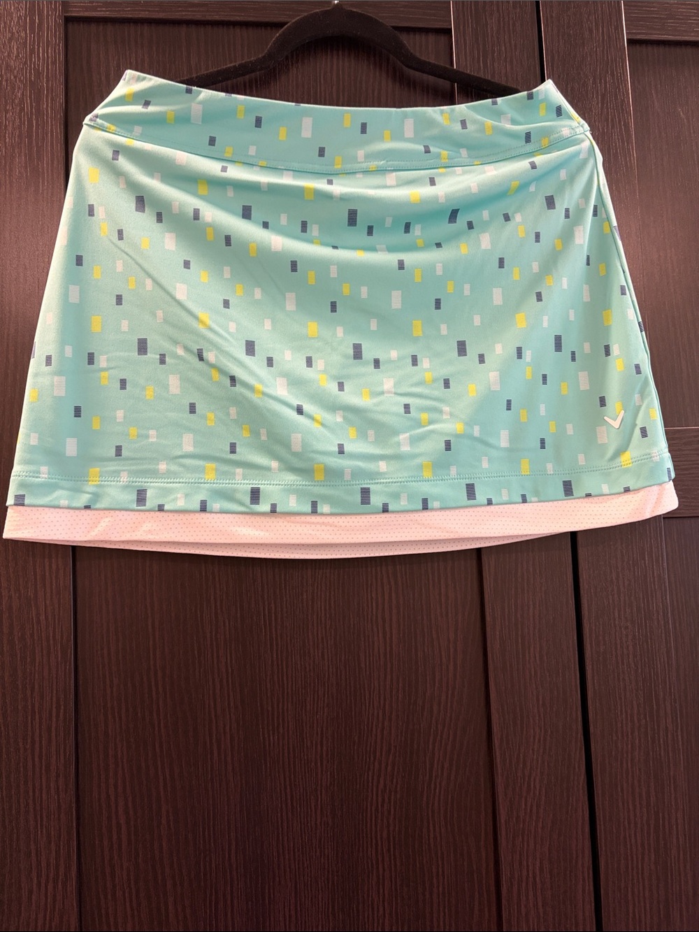 Callaway Aqua Geo Print Skort with Pink Liner